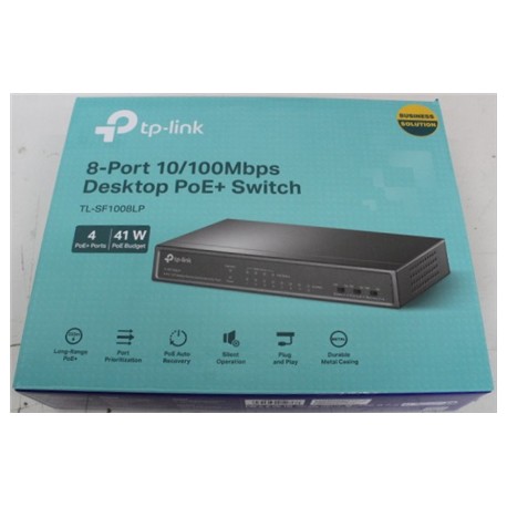 SALE OUT. TP-Link TL-SF1008LP Switch Unmanaged, Desktop, 8x10/100Mbps ports, 4xPoE ports, PSU external, Steel case | SALE OUT. S