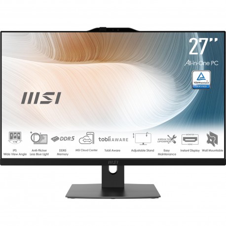 Monoblock PC|MSI|CPU Intel|Intel Core 5|Intel Core 5|120U|RAM 16 GB|DDR5-SDRAM|Screen 27 "|1920 x 1080 pixels|Storage 512 GB|SSD