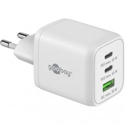 Goobay 65 W USB-C PD GaN Multiport Fast Charger Nano, White | Goobay | 65 W USB-C PD GaN Multiport Fast Charger Nano