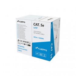Lanberg Lan Cable CAT.5E UTP Solid CU LSZH Grey CPR + Fluke Passed, 305 m | LCU5L-11CU-0305-S