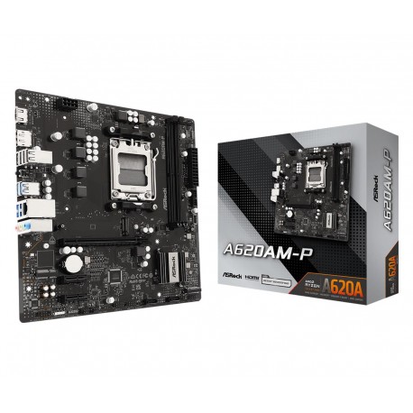 Mainboard|ASROCK|AMD A620A|Socket AM5|micro ATX|RAM DDR5-SDRAM|2xSlots|1xNumber of M.2 (M) slots|A620AM-P