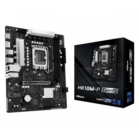 Mainboard|ASROCK|Intel H810|LGA 1851 (Socket V1)|micro ATX|RAM DDR5-SDRAM|2xSlots|1xNumber of M.2 (M) slots|H810M-PGEN5