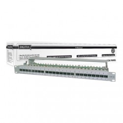 Digitus | CAT 6A Patch Panel, shielded, 1U, 24-port | RJ45, 8P8C | Grey