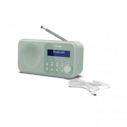 Sharp DR-P420(GN) Tokyo Portable Digital Radio, FM/DAB/DAB+, Bluetooth 5.0, USB or Battery Powered, Aquamarine Green | Sharp