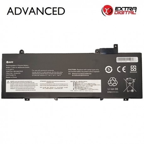Nešiojamo kompiuterio baterija LENOVO L17L3P71,&nbsp;4650mAh, Extra Digital Advanced