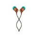Marley Wired Earbuds | Smile Jamaica | Built-in microphone | USB Type-C | Rasta