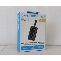 SALE OUT. Anker Power Bank with Built-In USB-C Cable | A1688H11 | 10000 mAh | Black | DEMO