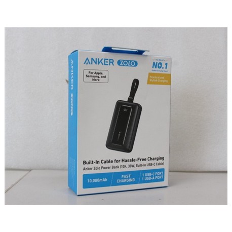 SALE OUT. Anker Power Bank with Built-In USB-C Cable | A1688H11 | 10000 mAh | Black | DEMO