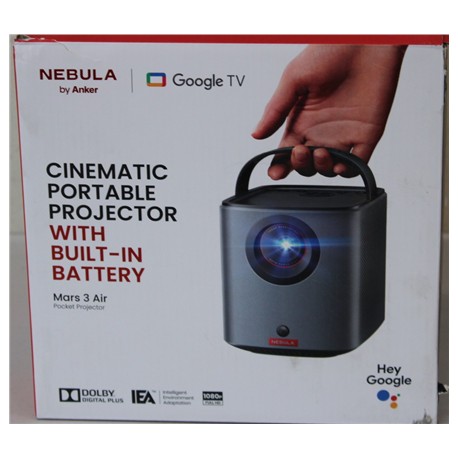 SALE OUT. | Anker Nebula Mars 3 Air Google TV Projector with Built-In Netflix | Full HD (1920x1080) | 400 ANSI lumens | Black | 