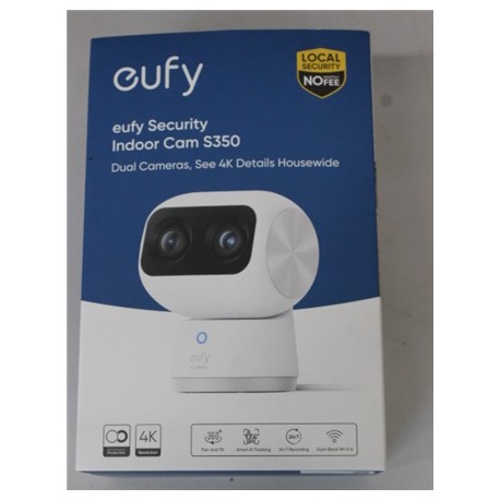 SALE OUT. Anker Eufy Security Indoor Cam S350, White | Anker Eufy Security Indoor Camera | S350 | 24 month(s) | Tabletop | Wide-