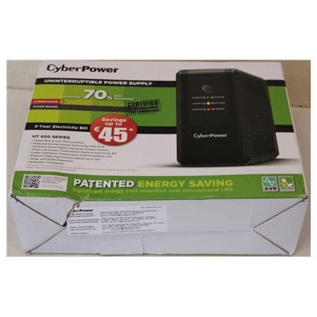 SALE OUT. CyberPower UT650EG Backup UPS Systems | SALE OUT. | CyberPower Backup UPS Systems | UT650EG | 650 VA | 360 W | DAMAGED
