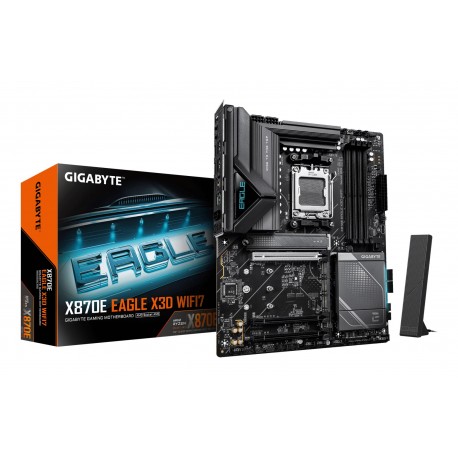 Mainboard|GIGABYTE|AMD X870E|Socket AM5|ATX|RAM DDR5-SDRAM|4xSlots|Wi-Fi Yes|Bluetooth Yes|4xNumber of M.2 (M) slots|X870EEAGLEX