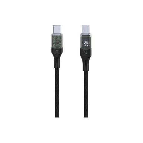 Fixed | Cable USB-C/USB-C with display, PD support, 1.2m, USB 2.0, 100W | FIXDD-CC12-BK
