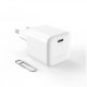 Fixed Mini GaN power adapter with USB-C output and PD support, 65W