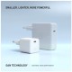 Fixed Mini GaN power adapter with USB-C output and PD support, 65W