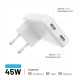 Fixed Slim 2xUSB-C Travel Charger, GaN, PD support