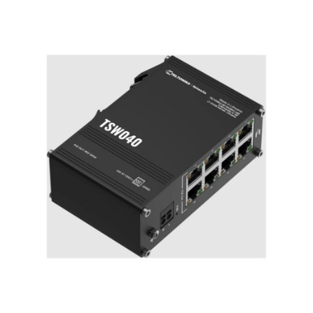 Teltonika | Industrial Switch | TSW040 | Unmanaged | DIN rail mountable | 10/100 Mbps (RJ-45) ports quantity 8 | PoE+ ports quan