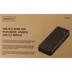 SALE OUT. | Digitus USB M.2 hard disk enclosure, SSD, external, NVMe, 20Gbps, USB 3.2 Gen2x2 | DA-71157 | DEMO