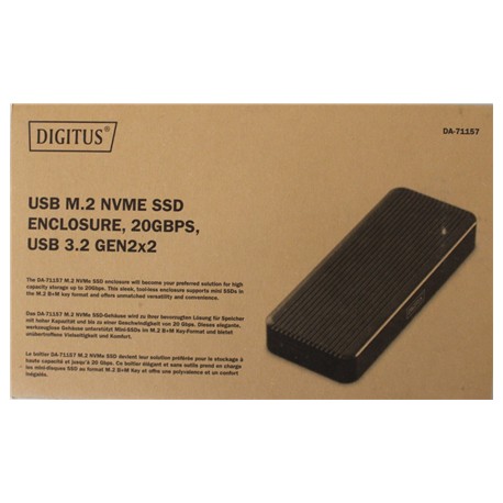 SALE OUT. | Digitus USB M.2 hard disk enclosure, SSD, external, NVMe, 20Gbps, USB 3.2 Gen2x2 | DA-71157 | DEMO