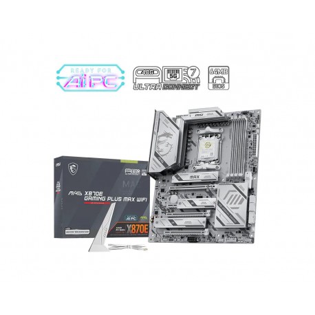 Mainboard|MSI|AMD X870E|Socket AM5|ATX|RAM DDR5-SDRAM|4xSlots|Wi-Fi Yes|Bluetooth Yes|3xNumber of M.2 (M) slots|X870EGAMINPLUSMA