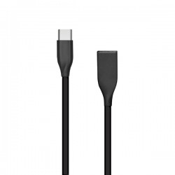Silikoninis kabelis USB - USB Type C (juodas, 1m)