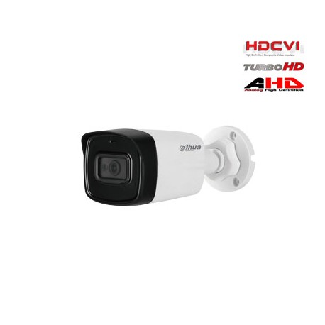 HD-CVI, TVI, AHD, CVBS kamera cilindrinė 2MP su IR iki 80m. 1/2.7" 3.6mm 87.5°, int. mikrofonas