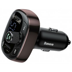 Automobilinis FM moduliatorius Baseus 12-24V su "Bluetooth" funkcija 1.56" LED ekranas, juodas