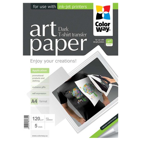 ColorWay ART T-shirt transfer (dark) Photo Paper, 5 sheets, A4, 120 g/m²