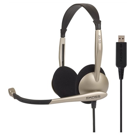 Koss Headphones CS100USB Headband/On-Ear, USB, Microphone, Gold, Noice canceling,