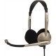 Koss Headphones CS100USB Headband/On-Ear, USB, Microphone, Gold, Noice canceling,