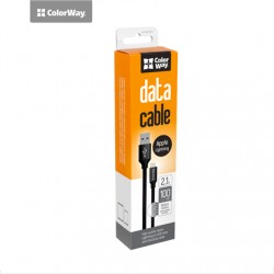 ColorWay Data Cable Apple Lightning Charging cable, Fast and safe charging Stable data transmission, Black, 1 m