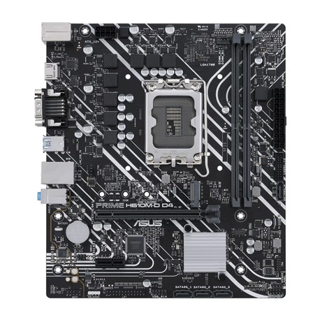 Asus PRIME H610M-D D4 Processor family Intel, Processor socket LGA1700, DDR4 DIMM, Memory slots 2, Supported hard disk drive int