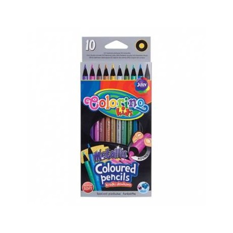 Spalvoti pieštukai Colorino Kids Metallick 10 blizgių spalvų