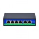 PoE šakotuvas 100Mbps 4portų+2G uplink, IEEE802.3af/at , PoE 250m., 72W(52V 1.5A)