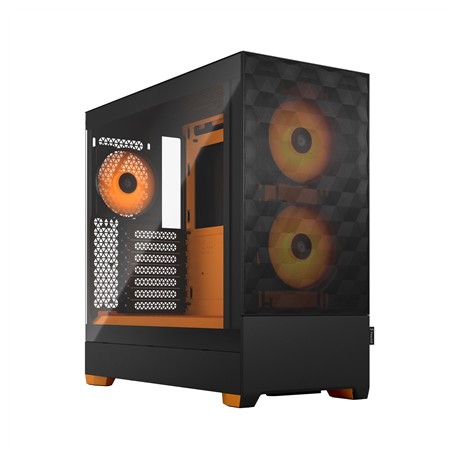 Fractal Design Pop Air RGB Orange Core TG Clear Tint, ATX, mATX, Mini ITX, Power supply included No