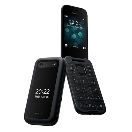 Nokia 2660 Flip Black, 2.8 ", TFT LCD, 240 x 320, Unisoc, T107, Internal RAM 0.048 GB, 0.128 GB, microSDHC, Dual SIM, Main camer