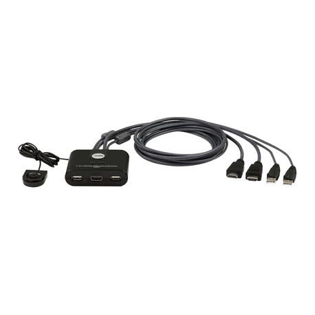 Aten 2-Port USB FHD HDMI Cable KVM Switch CS22HF