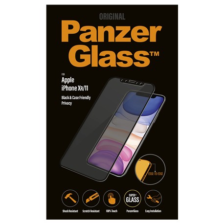 PanzerGlass P2665 Apple, iPhone Xr/11, Tempered glass, Black, Case friendly with Privacy filter