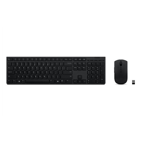 Lenovo Professional Wireless Rechargeable Keyboard and Mouse Combo US Euro Grey