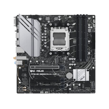 Asus PRIME B650M-A WIFI II Processor family AMD, Processor socket AM5, DDR5 DIMM, Memory slots 4, Supported hard disk drive inte