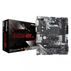ASRock B450M-HDV R4.0 Processor family AMD, Processor socket AM4, DDR4 DIMM, Memory slots 2, Supported hard disk drive interface