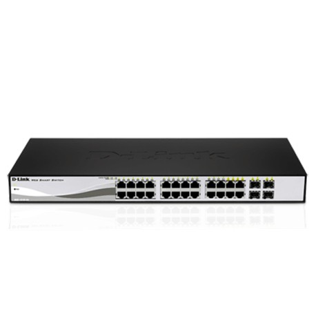 D-LINK DGS-1210-20, Gigabit Smart Switch with 16 10/100/1000Base-T ports and 4 Gigabit MiniGBIC (SFP) ports, 802.3x Flow Control
