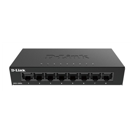 D-Link Switch DGS-108GL/E Unmanaged, Desktop, 1 Gbps (RJ-45) ports quantity 8