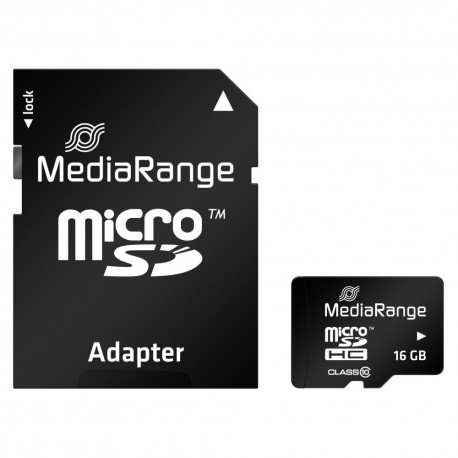 MEMORY MICRO SDHC 16GB C10/W/ADAPTER MR958 MEDIARANGE