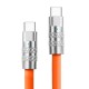 Silikoninis kabelis USB-C - USB-C, 100W (oranžinis, 3m)