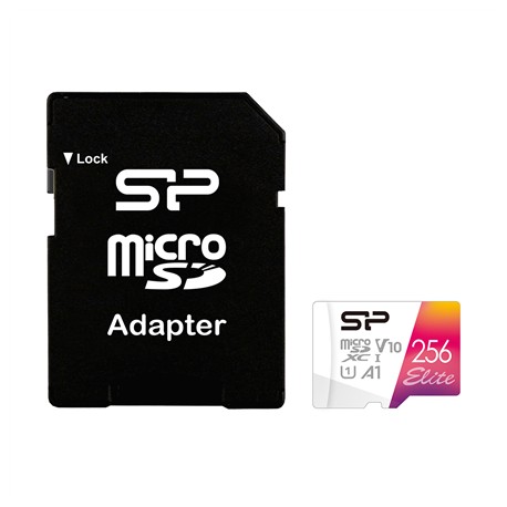 Silicon Power microSDHC UHS-I Memory Card Elite 256 GB, microSDHC/SDXC, Flash memory class 10