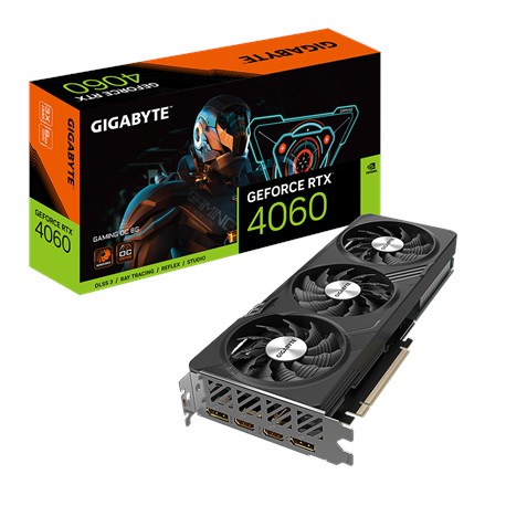 Gigabyte GV-N4060GAMING OC-8GD 1.0 NVIDIA, 8 GB, GeForce RTX 4060, GDDR6, PCI-E 4.0, HDMI ports quantity 2, Memory clock speed 1