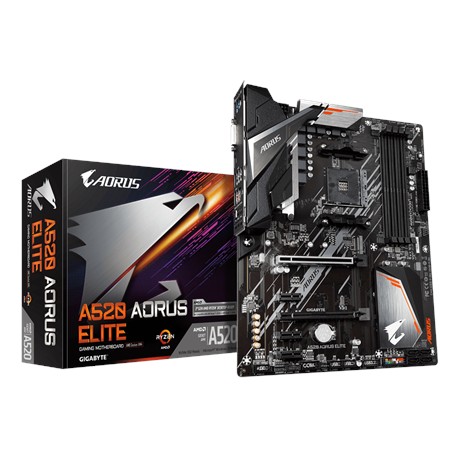Gigabyte A520 AORUS ELITE 1.0 Processor family AMD, Processor socket AM4, DDR4 DIMM, Memory slots 4, Number of SATA connectors 4