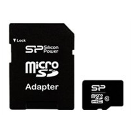 Silicon Power 8 GB MicroSDHC Flash memory class 10 SD adapter