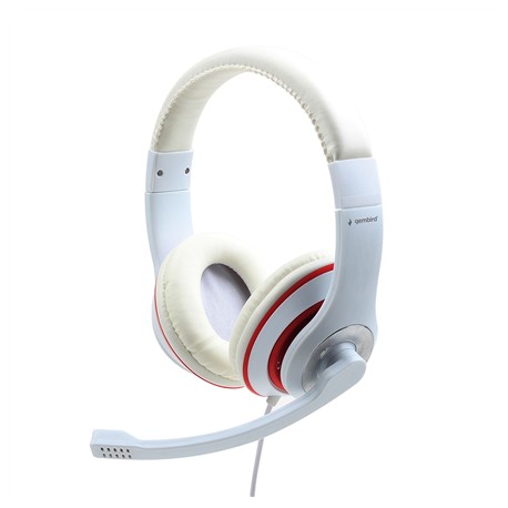 Gembird Stereo Headset MHS 03 WTRD White with Red Ring 3.5 mm Headset